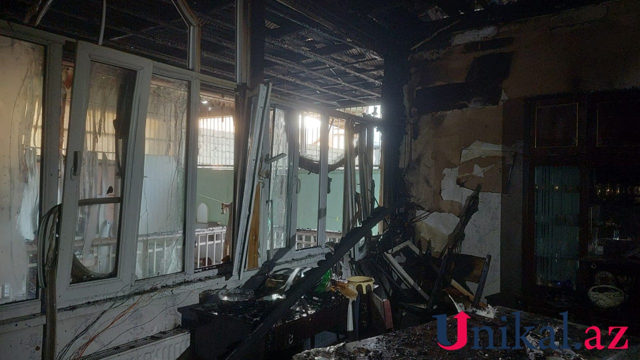 Gəncədə ev yandı - Ər və arvad tüstüdən zəhərləndi (FOTOLAR)